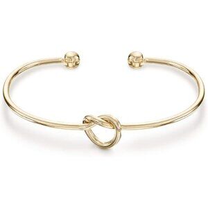 14K Gold Plated Forever Love Knot Infinity Bangle Bracelet - Yellow Gold